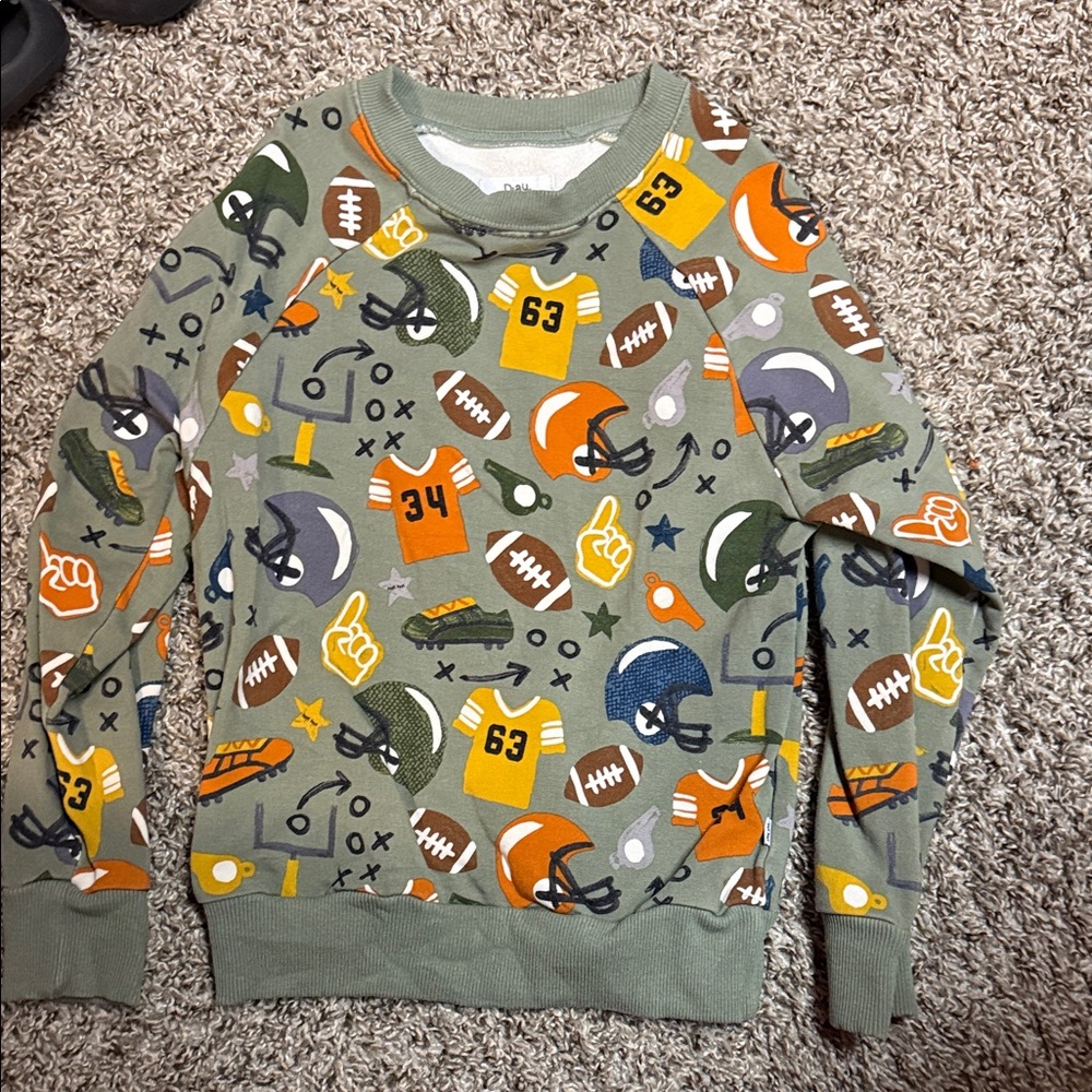 Little Sleepies football Kids Sports-Themed Green Sweatshirt